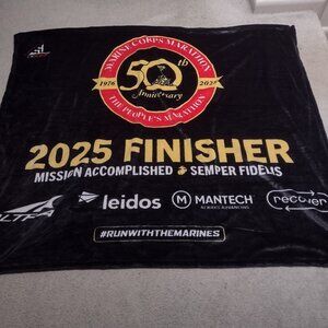 Marine Corps Marathon Finisher Blanket 2025 50th Anniversary Fleece NEW